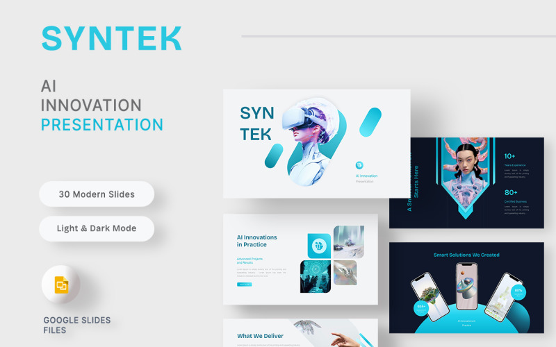 Syntek - Mall för Google Presentationer för futuristisk teknik
