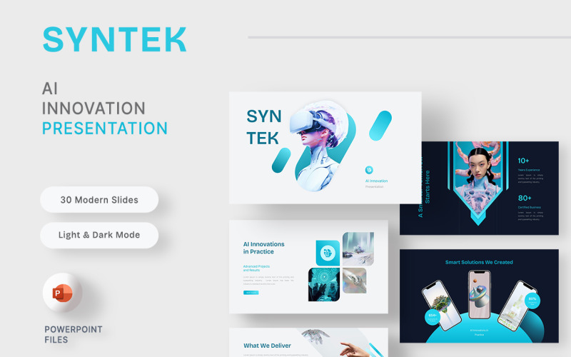 Syntek - PowerPoint-sjabloon voor futuristische technologie