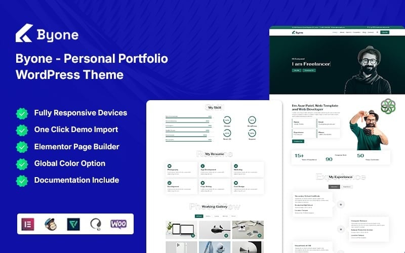 Byone – WordPress-Theme für persönliche Portfolios