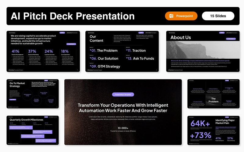 Modelo de apresentação PowerPoint para apresentação de IA