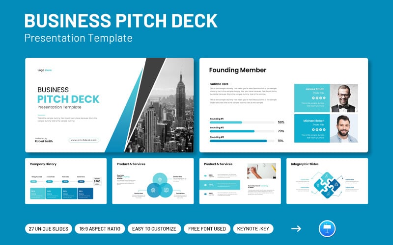 Modello di presentazione Pitch Deck Keynote - Presentazione