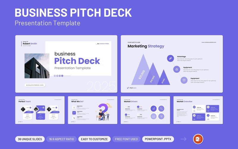 Pitch Deck PowerPoint - Sjabloon