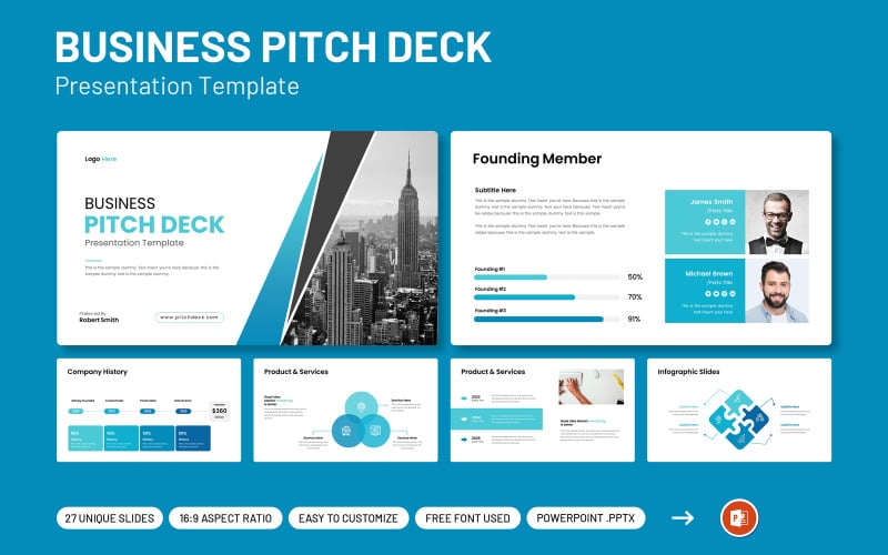 Pitch Deck PowerPoint-sjabloon - Presentatie