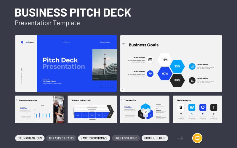 Modello di presentazione Pitch Deck per Google Slides