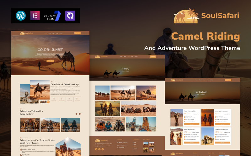 SoulSafari – Thème WordPress polyvalent pour les balades à dos de chameau et l'aventure