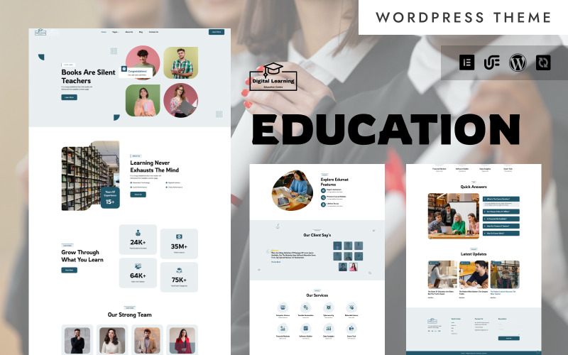 Apprentissage numérique - Thème WordPress Elementor polyvalent pour l'éducation, l'école et l'apprentissage