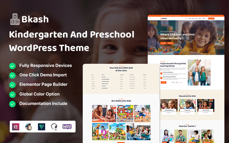 Bkash – motyw WordPress dla przedszkoli i szkół podstawowych