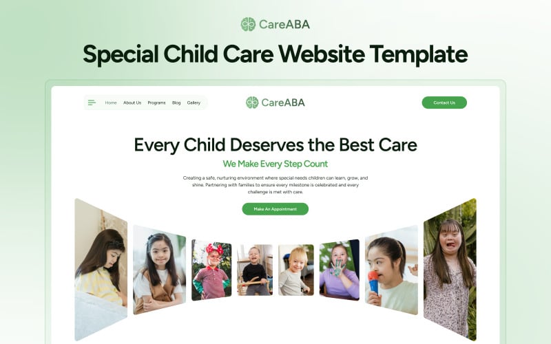 CareABA – Wielostronicowy szablon Next.js do specjalnej opieki nad dziećmi