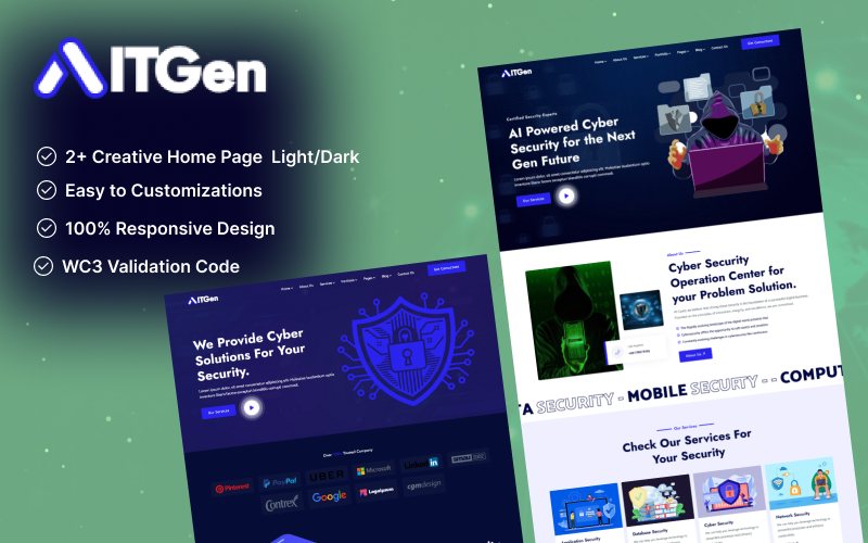 ITGen – Шаблон Bootstrap5 для кібербезпеки та технологій HTML5