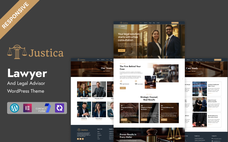 Justica - 律师及法律顾问 WordPress 主题
