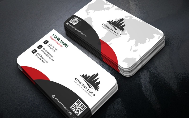 Modern Geometric Real Estate Business Card Template for Property Agents