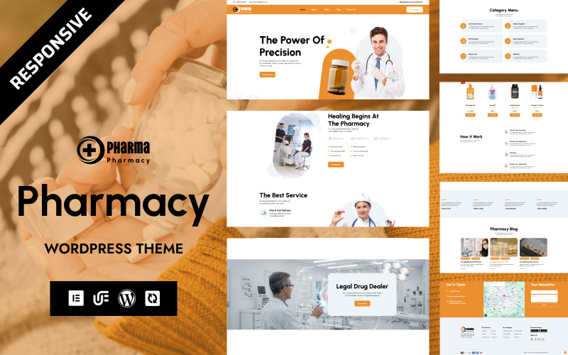 Pharma - Apotek, medicin och skönhetsbutik WooCommerce WordPress Elementor-tema