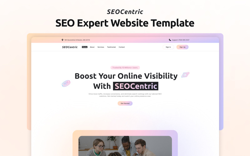 Seocentric – Plantilla de Elementor de una página para expertos en SEO