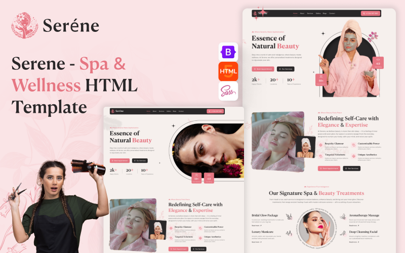 Serene – Szépségszalon, gyógyfürdő és wellness HTML sablon