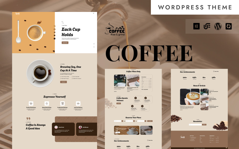 Tema WordPress Elementor para Cafeteria e Café - Cafeteria e Loja de Cafés