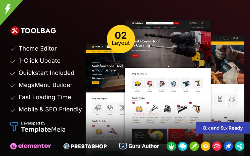 Toolbag – PrestaShop Responsive Theme für Werkzeuge und Eisenwaren