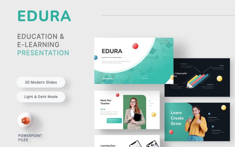 Edura – Шаблон PowerPoint «Образование и электронное обучение»