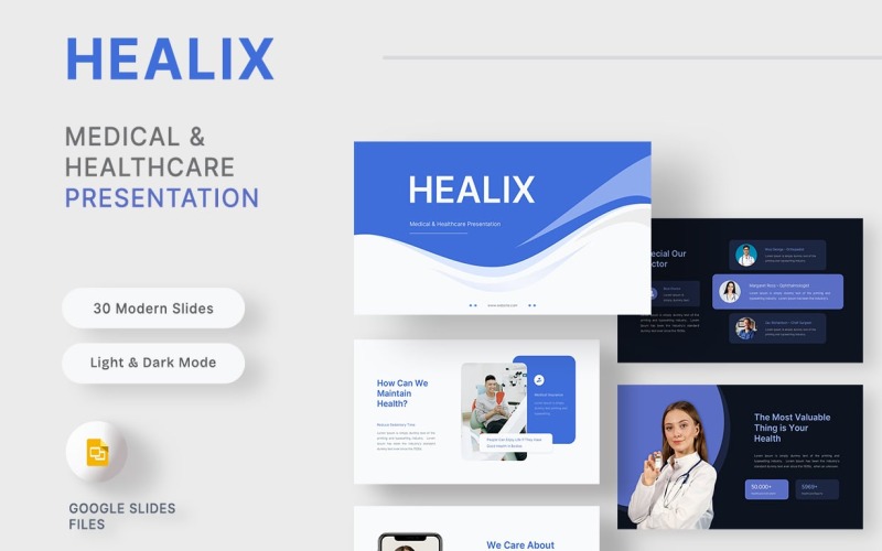 Healix – 医疗保健 Google 幻灯片模板