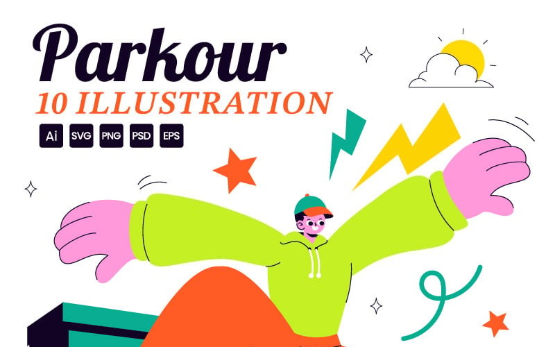 10 Parkur Sporu İllüstrasyonu