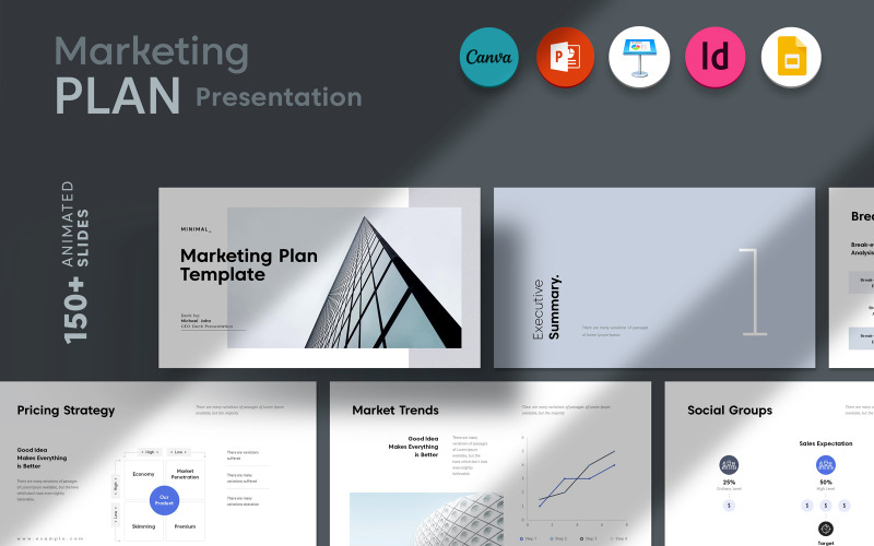 Presentazione del piano di marketing con Canva, PowerPoint, Keynote, Google Slides