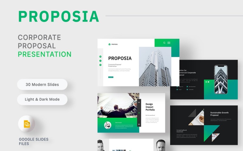 Proposia – Modèle Google Slides pour proposition commerciale
