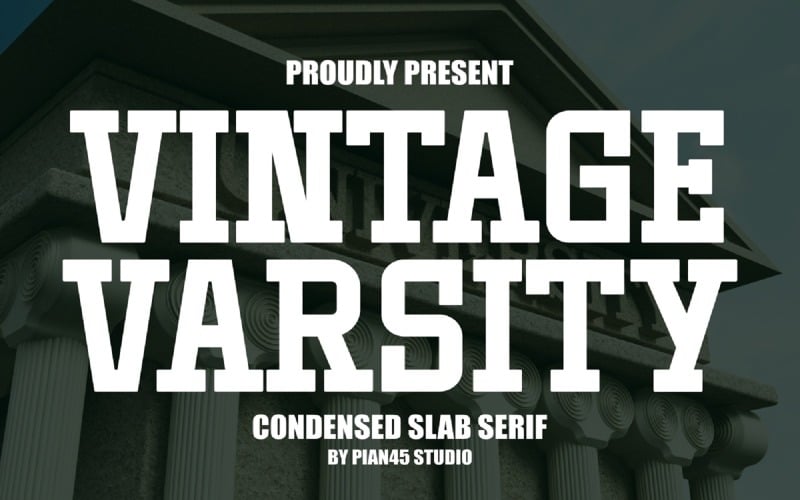 Vintage Varsity - Kondenserad Slab Serif