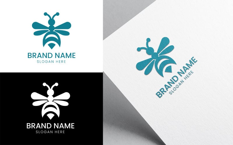 Ikonisk honungsbi-logotypdesign-1025