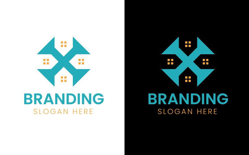 Letter X Home Logo Ontwerp-1030