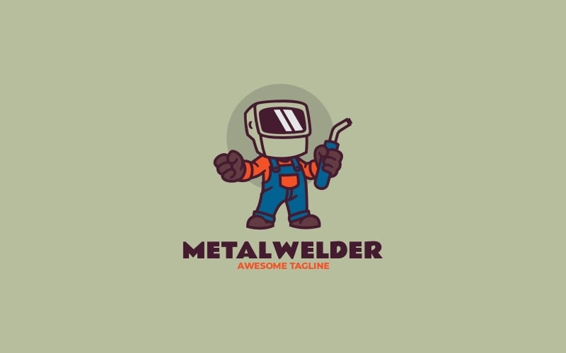 Progettazione del logo della mascotte del saldatore di metalli
