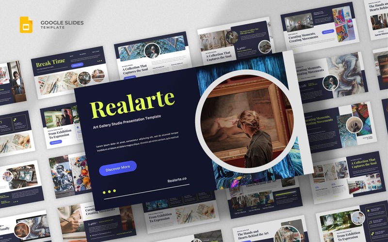 Realarte - Plantilla de Google Slides para galería de arte