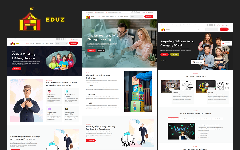 EduZ - HTML5-websitesjabloon voor scholen, kleuters en kleuteronderwijs