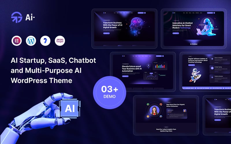 Intellio - WordPress-thema voor AI-bureau en SaaS-technologiestartup
