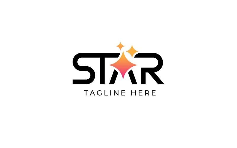 Modelo de design tipográfico para logotipo de estrela