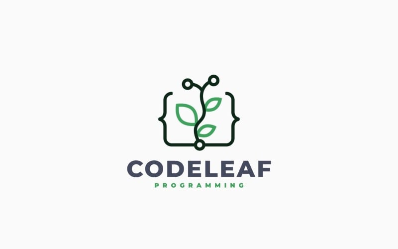 Code Plant Logo Sjabloon Ontwerp