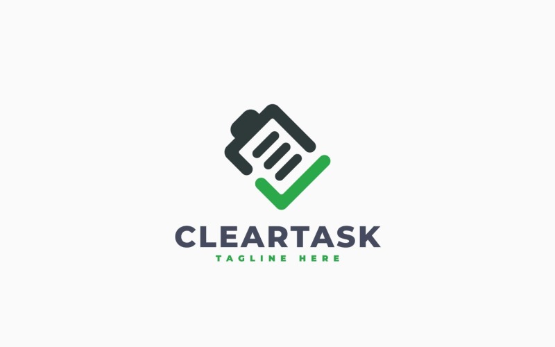 Controleer Taak Logo Sjabloon Ontwerp