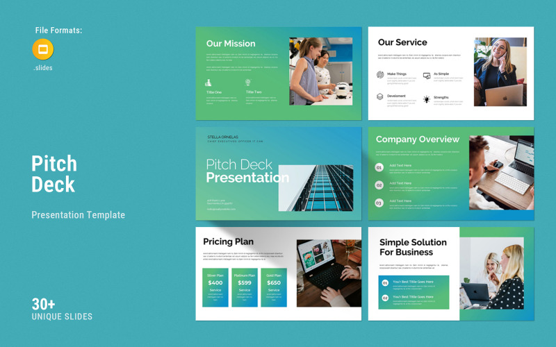 Szablon prezentacji Pitch Deck Google Slides 2026