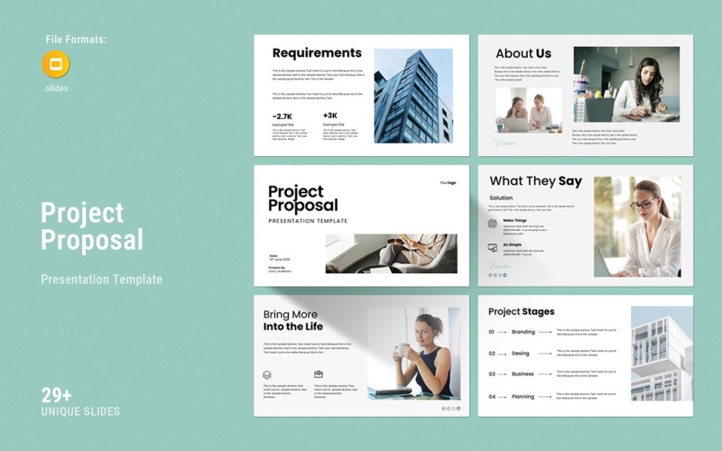 Projektjavaslat Google Slides prezentációs sablon