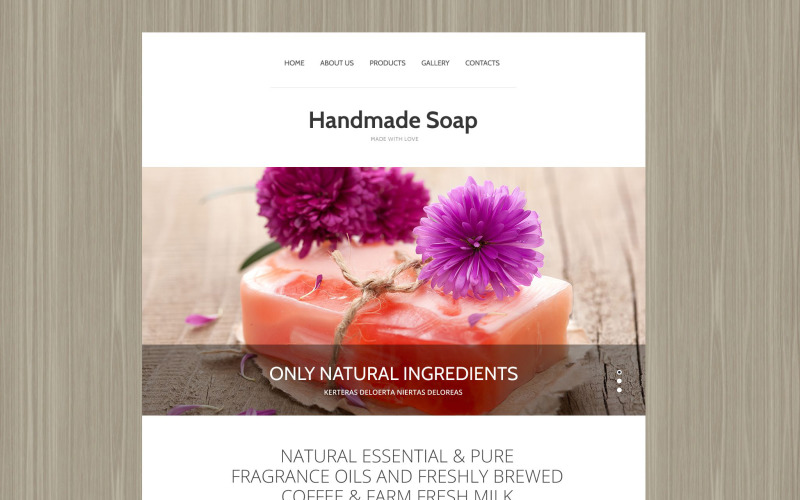 Kézzel készített szappan weboldal sablon