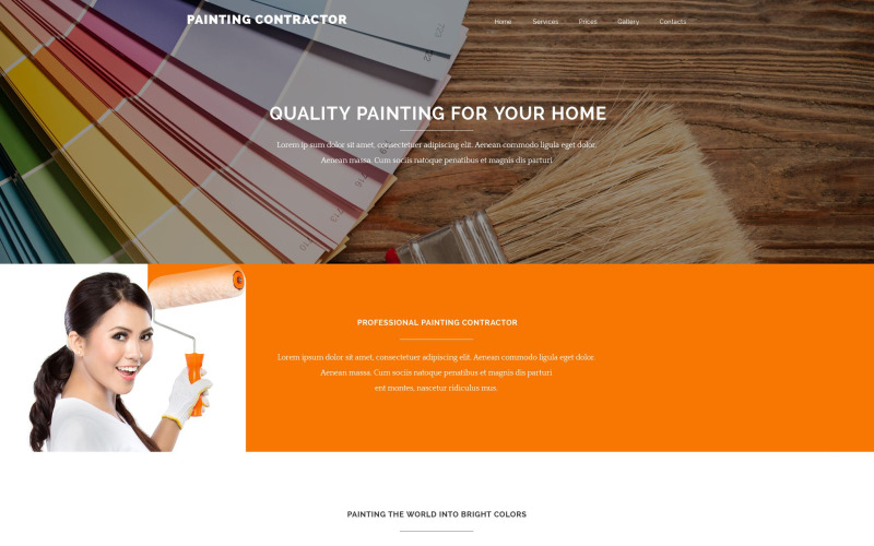 Modello di sito Web dell'appaltatore di pittura