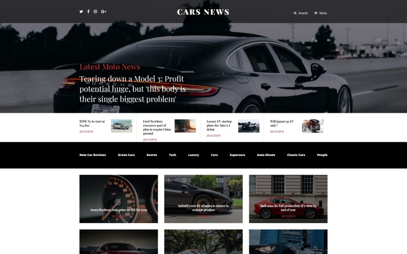 Шаблон Joomla Cars News