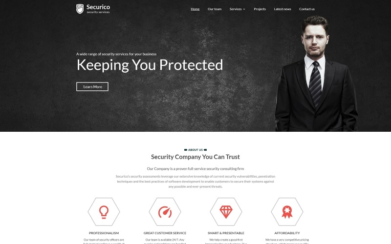 Securico - Security Responsive Moderne HTML-Website-Vorlage