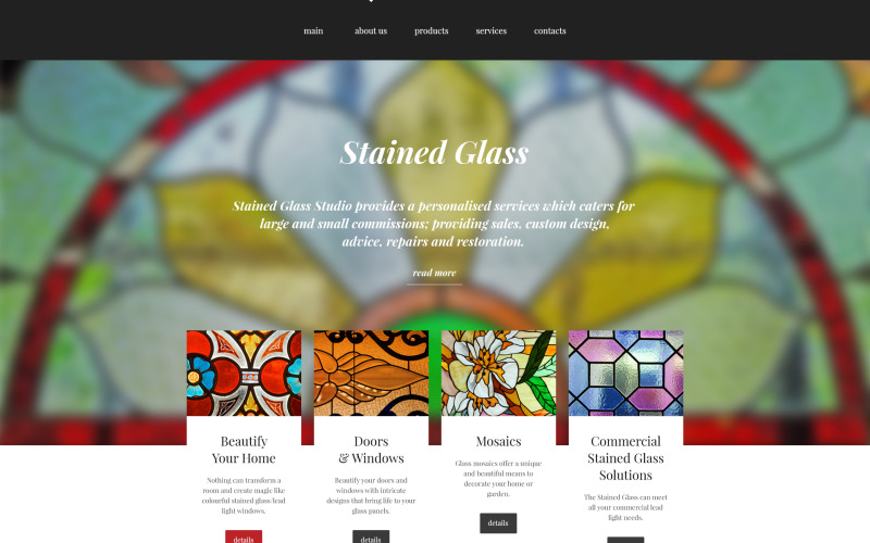 Vitray Stüdyosu Web Sitesi Şablonu