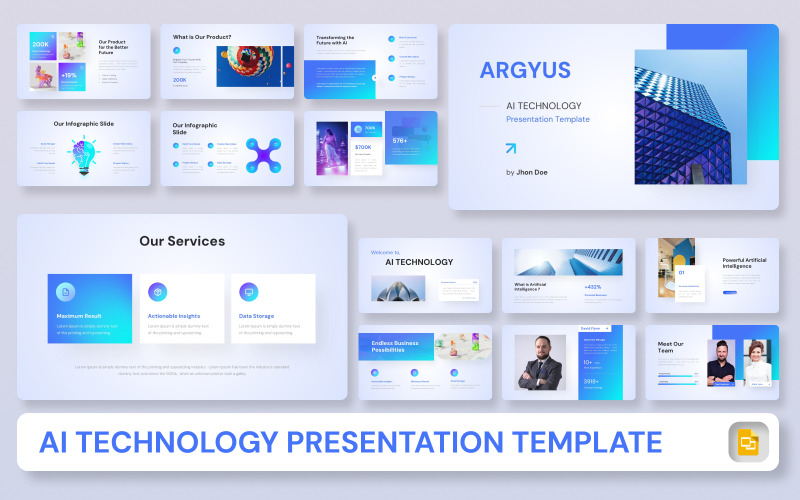 Argyus – Yapay Zeka Teknolojisi Google Slaytlar Sunum Şablonu