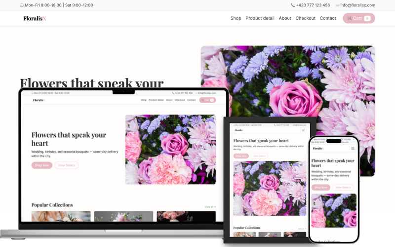 FloralisX – 现代花店 HTML 模板