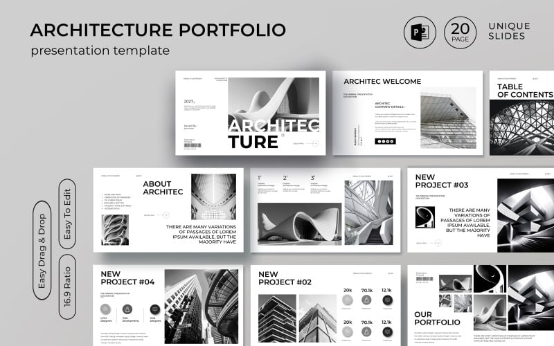 Modello di presentazione del portfolio di architettura