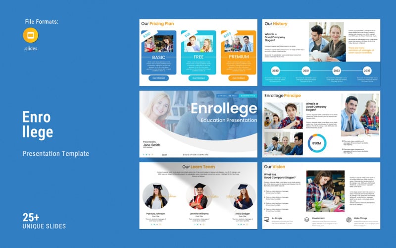 Modelo de apresentação do Google Slides para educação empresarial