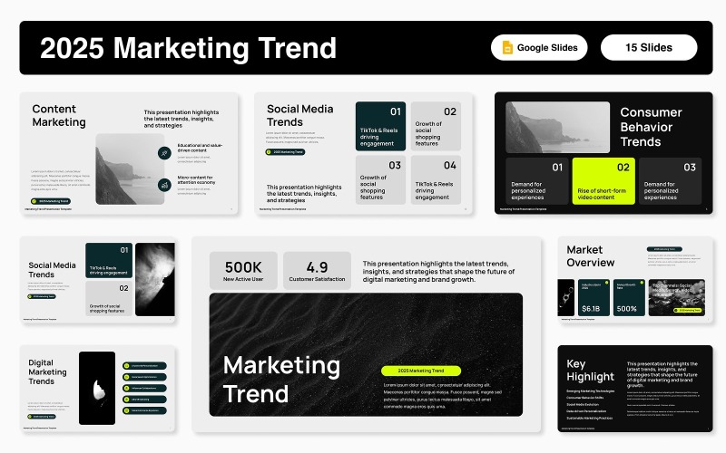 Google Slides-Vorlage für Marketingtrends 2025