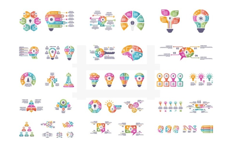 Modèle d'éléments infographiques