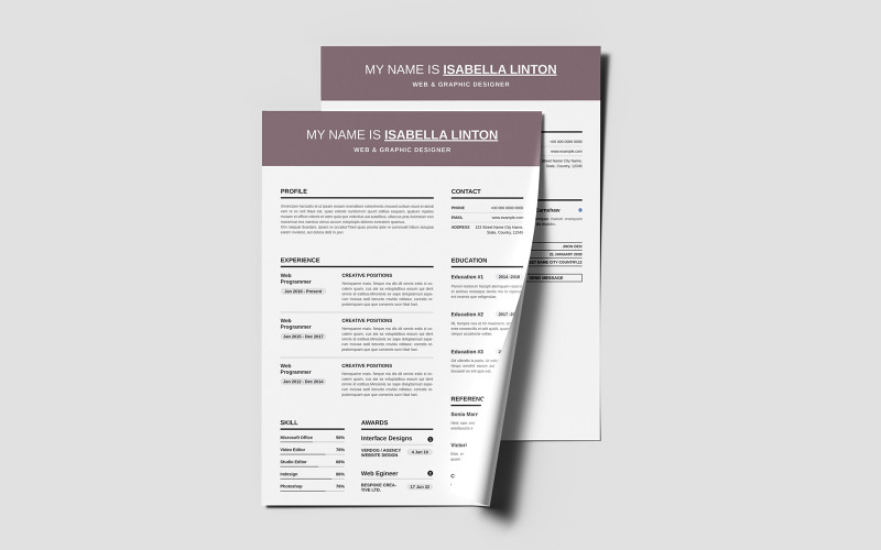 Modèle de CV moderne pour concepteur web et graphique – CV professionnel 2025