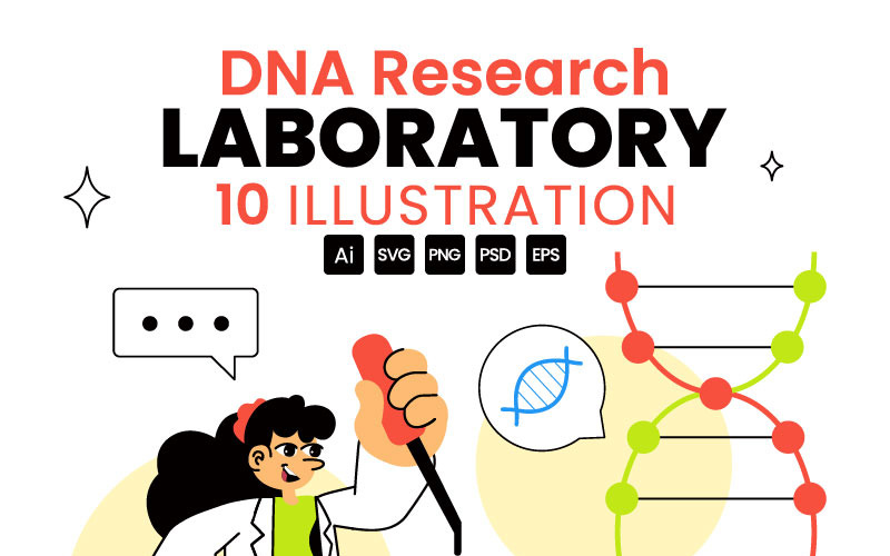 10 illustrationer av DNA-forskningslaboratoriet